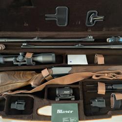 Carabine Blaser R93 Gaucher avec 2 canons, 2lunettes (.270 Win + 9.3x62) - État quasi neuf