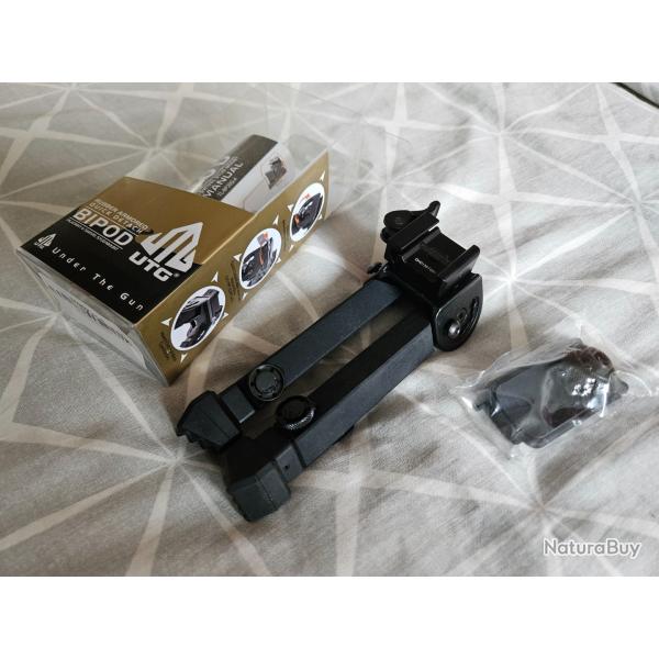 BIPIED UTG RUBBER ARMORED QUICK DETACH