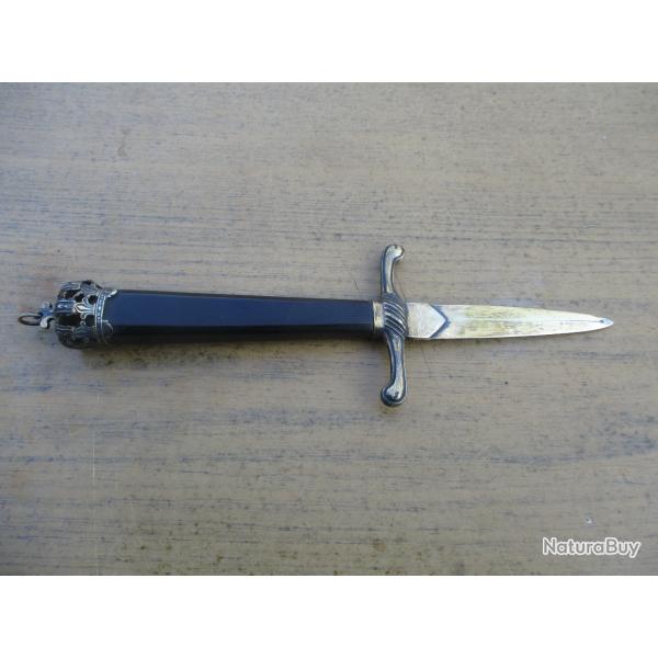 ancienne dague coupe papier en argent vermeil