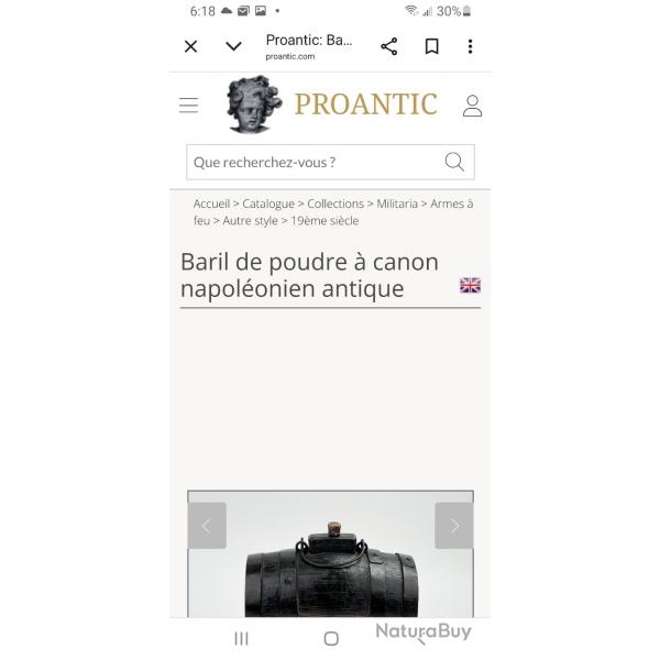 Baril  poudre  Canon ,transportable