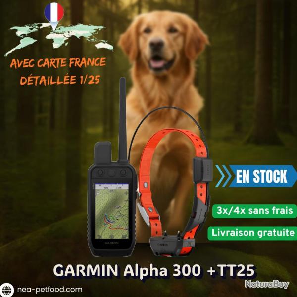 Alpha 300 TT25 GARMIN avec carte France dtaille LIV GRATIS Pack GARMIN avec Carte 1/25 FRANCE + Co