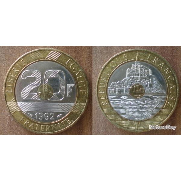 France 20 Francs 1992 Mont Saint Michel V Ferme Piece