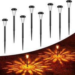 Lot de 8 Lampe Solaire Exterieur Jardin Exterieure au Sol, IP65 Étanche Chemins, Terrasse