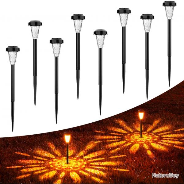 Lot de 8 Lampe Solaire Exterieur Jardin Exterieure au Sol, IP65 tanche Chemins, Terrasse