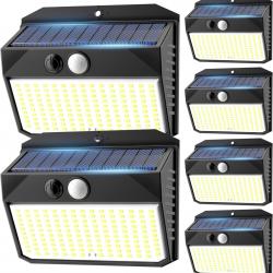 Lot de 6 Lumiere Solaire Exterieur avec Détecteur de Mouvement, 150LED Spot Solaire IP65 Etanche