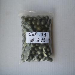 170 Balles rondes plomb calibre .31 311 Hornady poudre noire