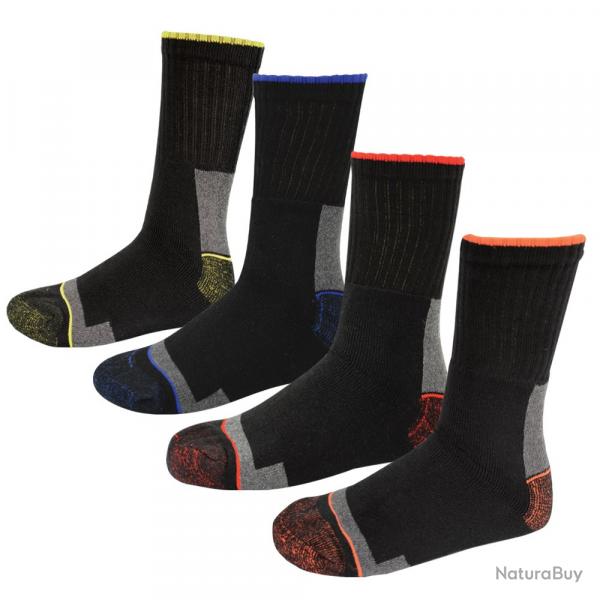 Lot de 4 paires de chaussettes renforces : Tailles 39/42 au 46/48