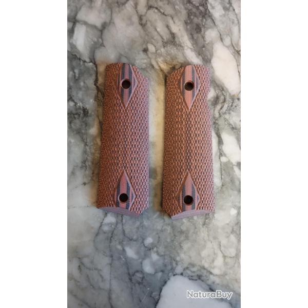 plaquettes colt 1911 bois acajou neuves