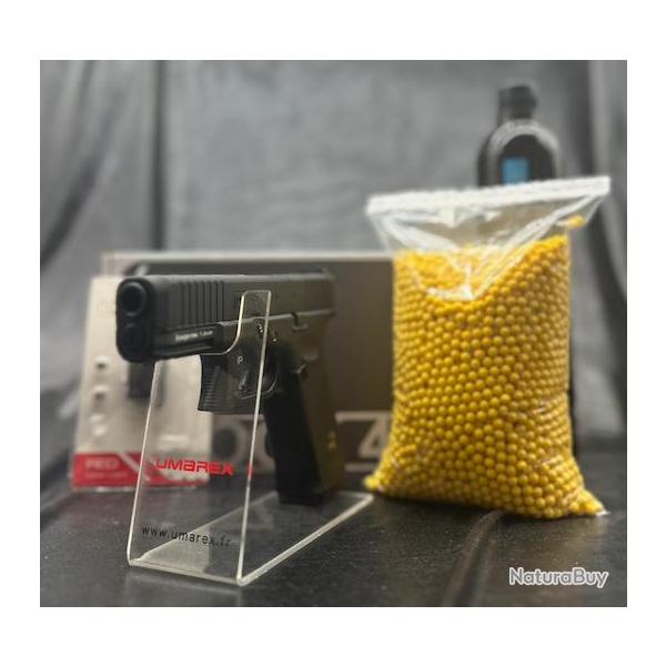 PACK LASER PRT A TIRER PISTOLET GLOCK 45 GEN5 MOS BBS 6MM GAZ