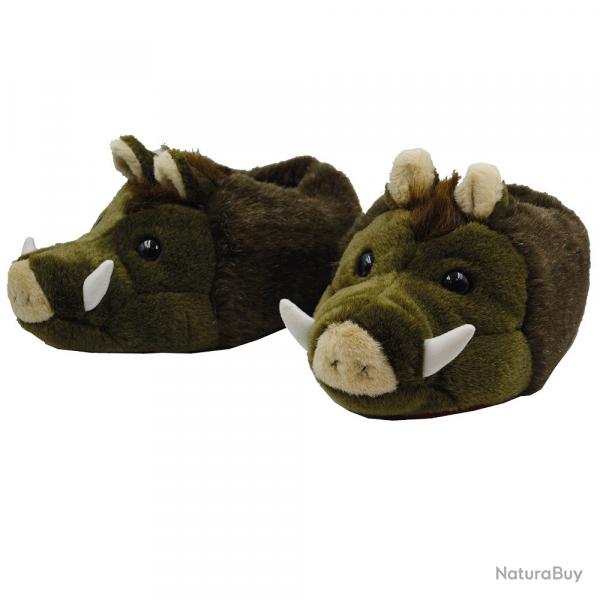 Chaussons Sanglier molletonne polyester 40/42  43/45