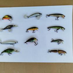 Lot de 11 leurres ultra light 1,5 à 6 g 4 à 6 cm rapala, lucky craft, storm,Abu Garcia