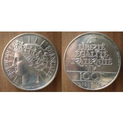 France 100 Francs 1988 Fraternité Piece Argent Frcs Frc Frs Franc