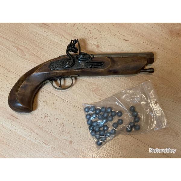 Pistolet  silex poudre noir