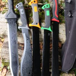 Lot de 5 Big Machettes Lame Acier 3Cr13 Manche ABS Etui LOT POUR REVENDEURS Survie Outlaw Alaska