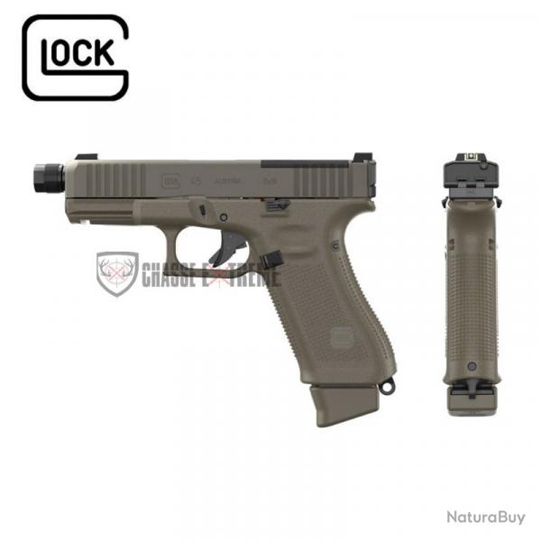 Pistolet GLOCK 45 Gen 5 MOS FS Filet M13.5x1 LH dition Hunter Cal 9x19 Vert OD