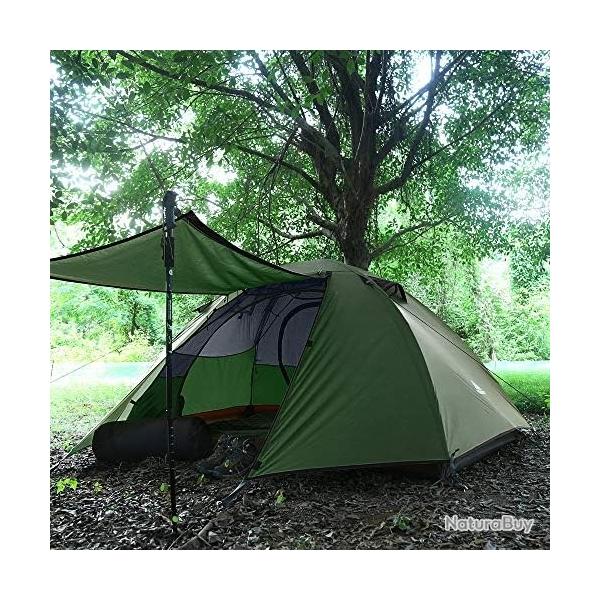 Tente 2-4 Personnes Camping 4 Saison Impermable Anti UV, Tente Ultra Lgre 220x130x110cm Vert