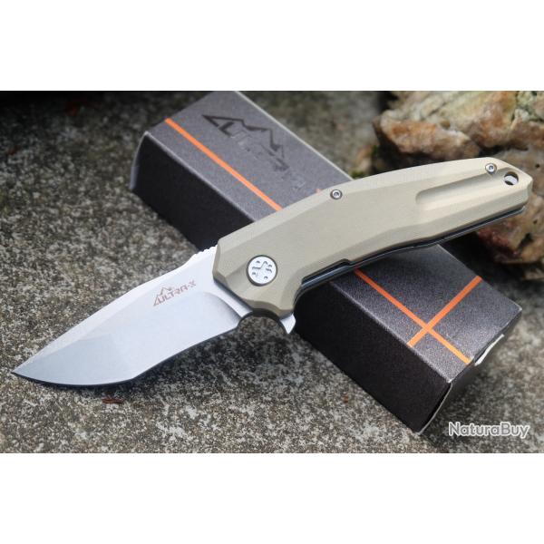 Couteau Ultra-X Cobra Desert Lame Tanto Acier 440C Manche G-10 Linerlock Clip Roulements Billes 215F