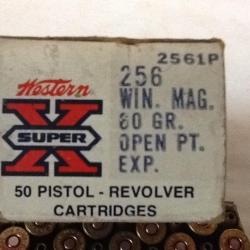 TRÈS RARE BOÎTE DE 50 WINCHESTER CAL 256 win mag