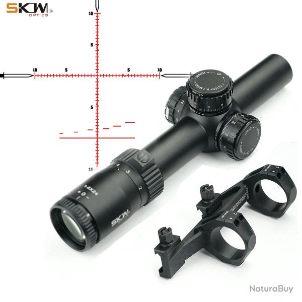 Lunette de vise 1-8x26 FFP -SCOPE AND MOUNT MIL  Paiement en 3 ou 4 fois - LIVRAISON GRATUITE !