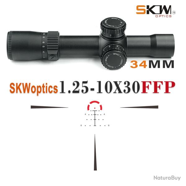 Lunette de vise SKWoptics Compact 1.25-10x30 FFP  Paiement en 3 ou 4 fois - LIVRAISON GRATUITE !