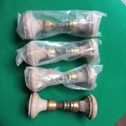 4 paires de poignées de porte en bois brut et laiton neuf