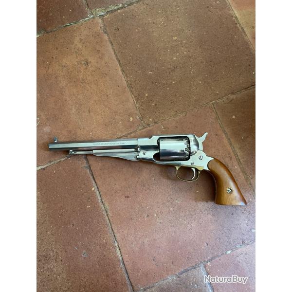 Revolver  poudre noire inox - rplique Remington 1858 cal. 44 - Catgorie D