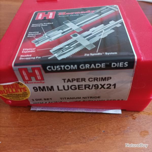 JEU DE 3 OUTILS HORNADY 9 MM