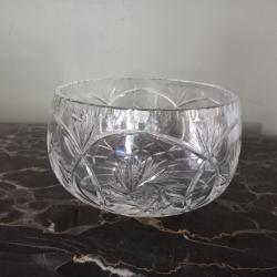 grand bol vintage, verre en cristal de bohème des années 1960.