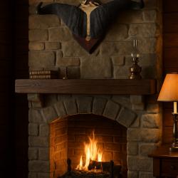 Grand crâne ancien avec cornes massives - objet décoratif impressionnant