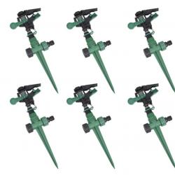 Lot de 6 arroseurs à impulsion en plastique POM - Portée 20 m, robustes et durables