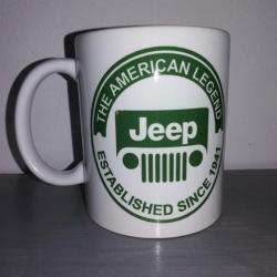 TASSE ceramique MUG COFFEE WW2 4x4 JEEP WILLYS MILITARIA The American Légend Calandre