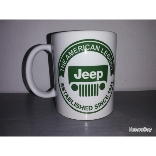TASSE ceramique MUG COFFEE WW2 4x4 JEEP WILLYS MILITARIA The American Lgend Calandre