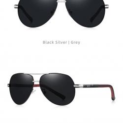 BARCUR Vintage lunettes de soleil en aluminium hommes revêtement polarisé lunettes