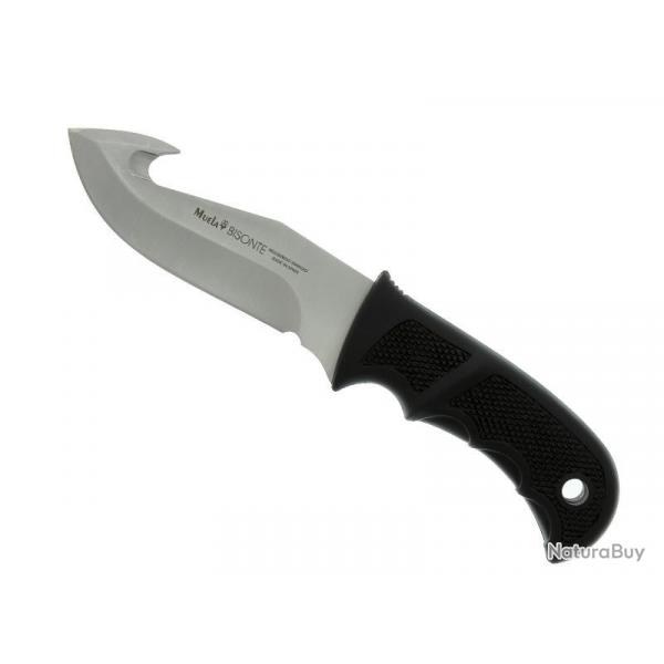 Poignard Muela BISONTE lame a depouiller 11cm acier manche gomme noir + etui