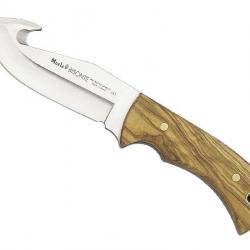 Poignard Muela BISONTE lame a depouiller 11cm acier manche olivier + etui