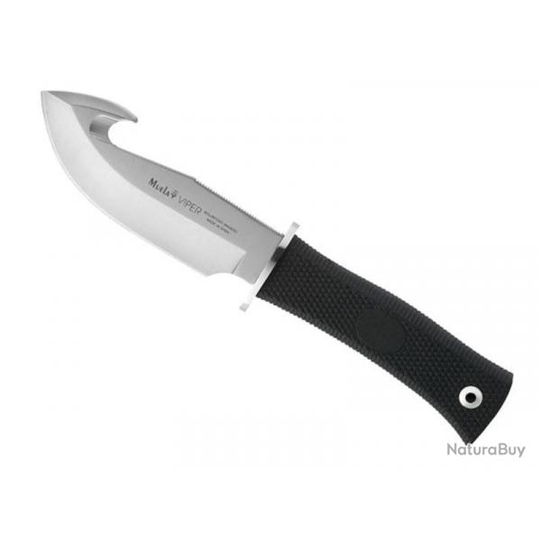 Poignard Muela VIPER lame a depouiller 11cm acier manche gomme noir + etui