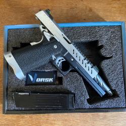 REPLIQUE GBB GAZ HI-CAPA 5.1 SILVER / NOIR VORSK