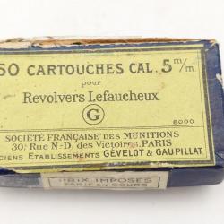 BOITE DE MUNITIONS CALIBRE 5MM À BROCHE SFM PARIS 25 CARTOUCHES Bon  France XIX eme Categorie D