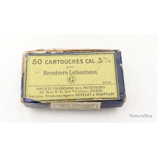 BOITE DE MUNITIONS CALIBRE 5MM  BROCHE SFM PARIS 25 CARTOUCHES Bon  France XIX eme Categorie D