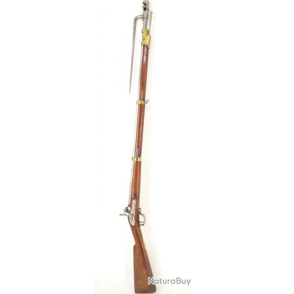 MOUSQUETON SUISSE XIX 1842 A PERCUSSION CORPS DE CADET AVEC BAIONNETTE A DOUILLE Trs bon  Suisse X