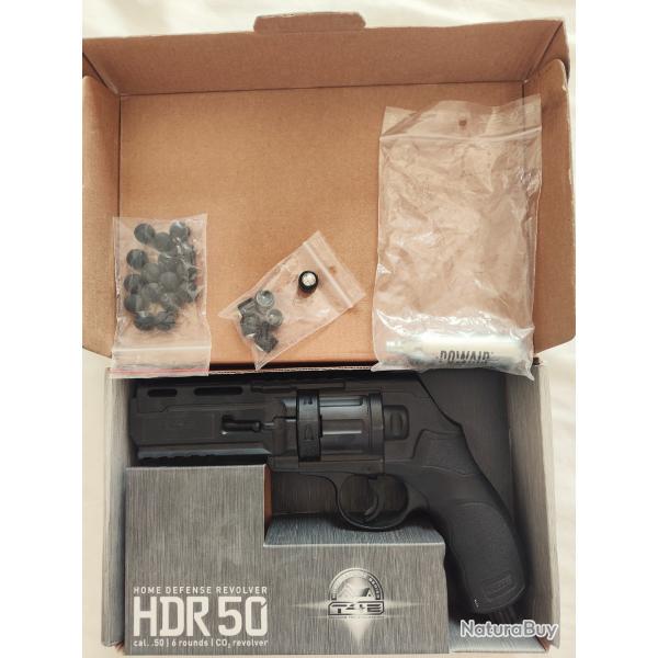 Revolver HDR50 T4E UMAREX 11 joules avec16 balles caoutchouc + 6 acier X-Terminator + cartouche CO2