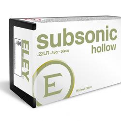 500 Cartouches Eley Subsonic Hollow point cal .22 LR