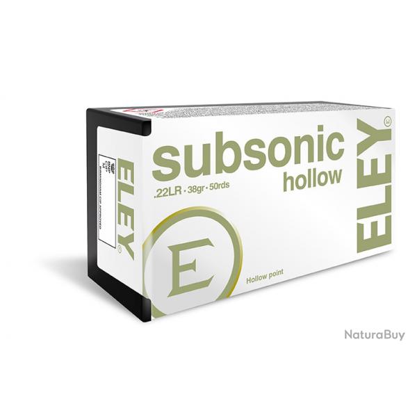 500 Cartouches Eley Subsonic Hollow point cal .22 LR