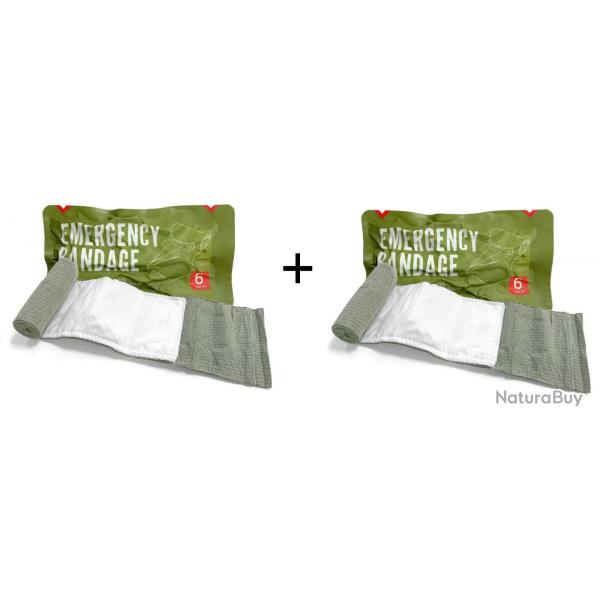 Lot de 2 Pansements compressifs d'urgence type Isralien sous vide - Livraison gratuite