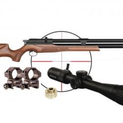 Pack Snowpeak M25W Wood PCP - Carabine à plomb calibre 9 mm 19.9 J