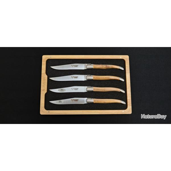 Laguiole en Aubrac 42C12OLIHL Coffret 6 couteaux  steak en bois d'olivier