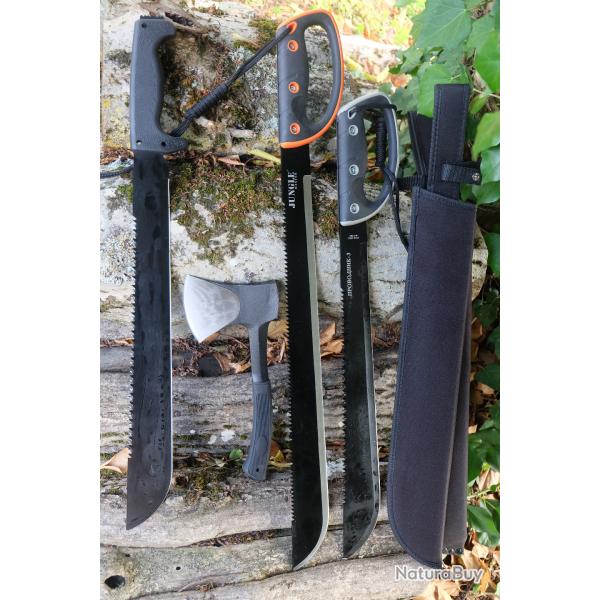 Lot de 4 Machette Hache Kukkri Lame Acier 3Cr13 Manche ABS Etui LOT POUR REVENDEURS Survie Alaska