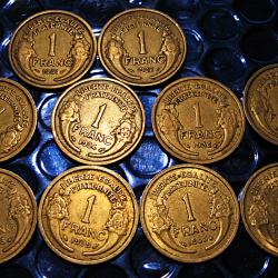 France erie de  10 pieces  1 franc Morlon 1931-32-33-34-36-37-38-39-40-41ttb