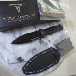 Couteau Takumitak Tactical Dague Extraction & Evasion Lame Acier 3Cr13 Manche FRN Étui FRN Teck-Lock