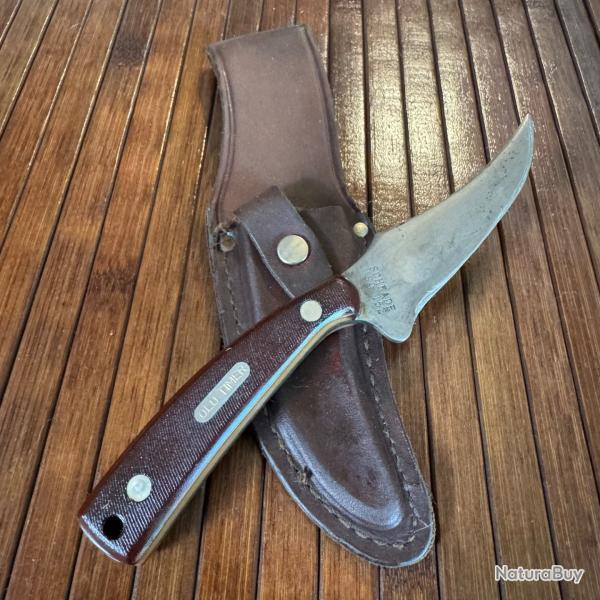 COUTEAU U.S VINTAGE OLD TIMER SHRADE 151 DANS SON TUIS DE CEINTURE CUIR